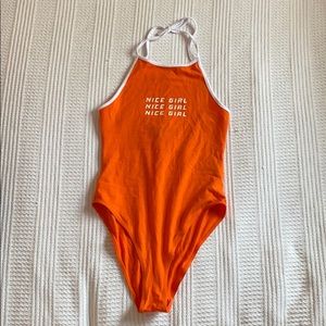 FOREVER 21 orange bodysuit